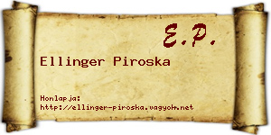 Ellinger Piroska névjegykártya